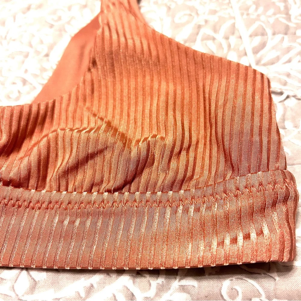 NWT • VITAMIN A • Sienna Tank Ribbed Bikini Top in Pink Sands Shimmer - Picture 4 of 7